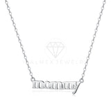 Collar de Lujo - 104125 - Estilo MOMMY Liso Plata Fina .925