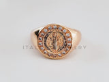 Anillo de Lujo - 104589 - Diseño San Benito CZ Clara Oro Laminado 18K