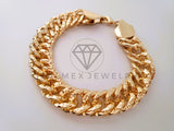 Pulsera Elegante - 104474 - Tejido Ancla Diamantada Oro Laminado 18K