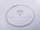 Tobillera Clasica - 104282 - Diseño Tejido Amor 3.5mm/9" Plata .925