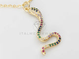 Collar Elegante - 101309 - Collar Serpiente CZ Colores Oro Laminado 18K