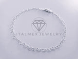 Tobillera Clasica - 104283 - Diseño Corazon 3mm/9" Plata .925