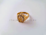 Anillo Caballero de Lujo - 104252 - Herradura San Judas Circonia Clara Oro Laminado 18K