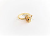 Anillo de Lujo - 103151 - Estilo Jaguar CZ Clara Dorado Oro Laminado 18K