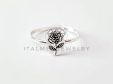 Anillo de Dama - 104465 - Anillo Placa Rosa Filigrana en Plata .925