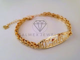 Pulsera Elegante - 104480 - Esclava 7 Potencias con Flores Oro Laminado 18K