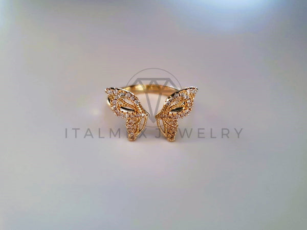 Anillo de Lujo - 103883 - Diseño Mariposa con CZ Clara Oro Laminado 18K