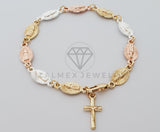 Pulsera de Lujo - 100188 - Diseño Virgen 3 Oros Oro Laminado 18K