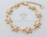 Pulsera de Lujo - 100194 - Diseño Tortugas CZ Clara Oro Laminado 18K