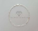 Pulsera de Lujo - 104450 - Pulsera Figaro 2mm - Plata .925