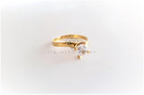 Anillo de Lujo - 103131 - Estilo Solitario Curvo CZ Clara Oro Laminado 18K