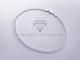 Tobillera Clasica - 104282 - Diseño Tejido Amor 3.5mm/9" Plata .925