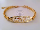 Pulsera Elegante - 104480 - Esclava 7 Potencias con Flores Oro Laminado 18K