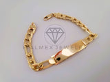 Pulsera Elegante - 104492 - Esclava Placa Lisa 7mm x 8 Pulgadas Oro Laminado 18K