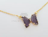 Collar Elegante - 101577 - Collar Mariposa CZ Morada Oro Laminado 18K