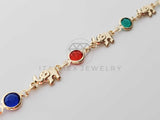 Pulsera Elegante - 100240 - Diseño Elefantes y CZ Color Oro Laminado 18K