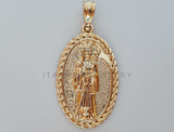 Dije Elegante - 101883 - Medalla de Santa Muerte Tamaño Mediana Oro Laminado 18K