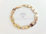 Pulsera de Lujo - 102993 - Diseño Eslabón Diamantado CZ Clara Oro Laminado 18K