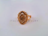 Anillo Dama de Lujo - 104550 - Diseño Virgen de Guadalupe CZ Clara Oro Laminado 18K