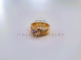 Anillo de Lujo - 104558 - Diseño Alianza Chispas CZ Clara Oro Laminado 18K