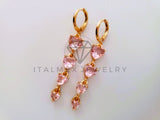 Arete de Lujo - 104618 - Arete Corazones CZ Rosa Oro Laminado 18K