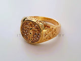 Anillo Dama de Lujo - 104587 - Diseño Cristo CZ Clara Oro Laminado 18K