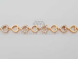 Pulsera de Lujo - 100290 - Diseño Corazones con CZ Clara Oro Laminado 18K