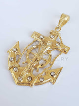 Dije Religioso - 100511.512.514.518 - Cristo con Ancla con Circonia Oro Laminado 18K