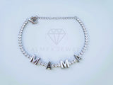 Pulsera de Lujo - 104118 - Diseño Mamá Tira CZ Clara Plata Fina .925