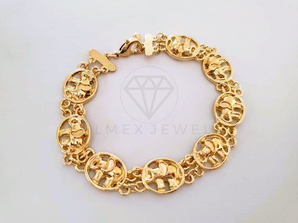 Pulsera Elegante - 103997 - Pulsera Elefante Bisel Dorado Oro Laminado 18K