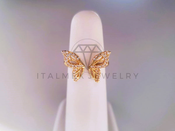 Anillo de Lujo - 103883 - Diseño Mariposa con CZ Clara Oro Laminado 18K