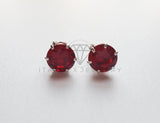 Broquel de Lujo - 101697 - Recto 7mm CZ Roja Plata .925