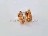 Arete de Lujo - 104646 - Huggie Clasico CZ Clara Oro Laminado 18K