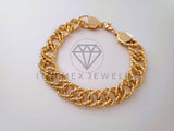 Pulsera Elegante - 104475 - Tejido Double Link Diamantada Oro Laminado 18K