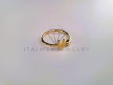 Anillo Dama de Lujo -103769 - Diseño Inicial "V" CZ Clara Oro Laminado 18K