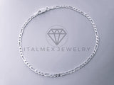 Tobillera Clasica - 104278 - Diseño Figaro 3x1 3mm/9" Plata .925