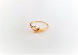 Anillo de Lujo - 103134 - Estilo Solitario V CZ Clara Oro Laminado 18K