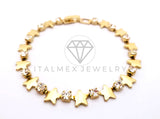 Pulsera Elegante - 103568 - Pulsera Estrellas y Circonia Clara Oro Laminado 18K