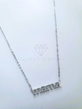 Collar de Lujo - 104124 - Estilo MAMÁ Liso Plata Fina .925