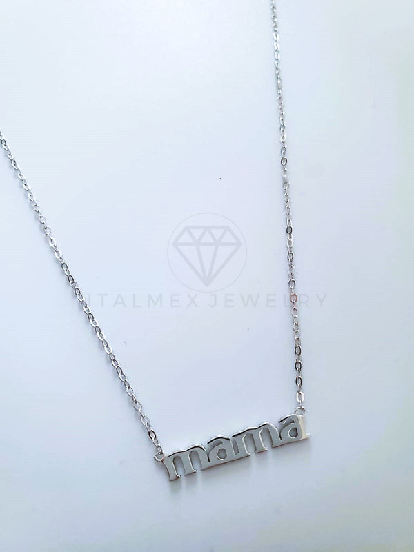 Collar de Lujo - 104124 - Estilo MAMÁ Liso Plata Fina .925