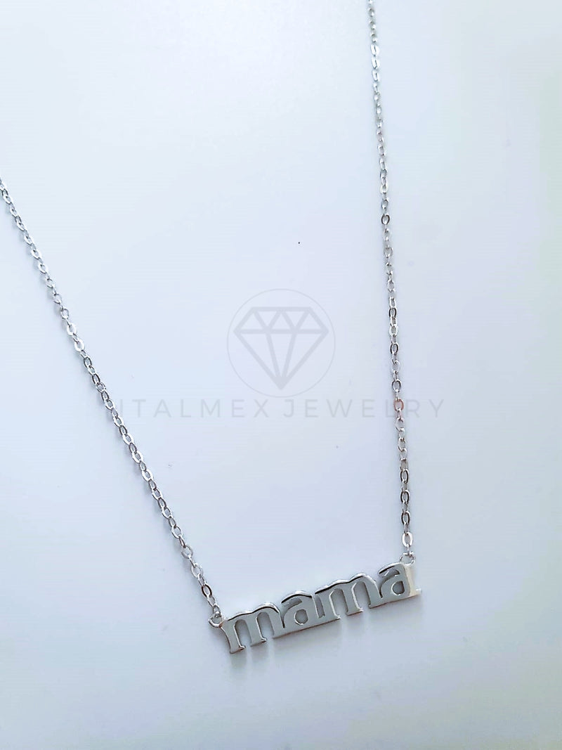 Collar de Lujo - 104124 - Estilo MAMÁ Liso Plata Fina .925