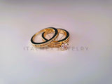 Anillo de Lujo - 103884 - Diseño Alianza Matrimonio CZ Clara Oro Laminado 18K