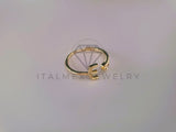 Anillo Dama de Lujo -103764 - Diseño Inicial "E" CZ Clara Oro Laminado 18K