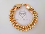 Pulsera Elegante - 104474 - Tejido Ancla Diamantada Oro Laminado 18K