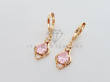 Arete de Lujo - 100780 - Diseño de Gota CZ Rosa Oro Laminado 18K