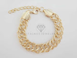 Pulsera Ajustable - 102723 - Diseño Double Link 13mm/9" Oro Laminado 18K