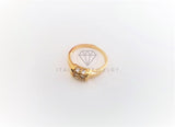 Anillo de Lujo - 103126 - Estilo Barril CZ Clara Oro Laminado 18K