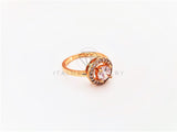 Anillo Dama de Lujo -103321 - Diseño Solitario CZ Redonda Oro Laminado 18K