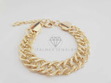 Pulsera Ajustable - 102723 - Diseño Double Link 13mm/9" Oro Laminado 18K