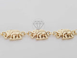 Pulsera de Lujo - 100232 - Diseño Elefantes Dorados Oro Laminado 18K